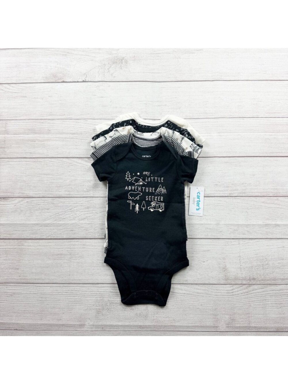 Carter’s Baby Boys 5 Pack Adventure Themed Short Sleeve Bodysuits NWT 6-9 Months